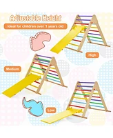 Gouun Kids Climbing Triangle Set with Adjustable and Reversible Ramp