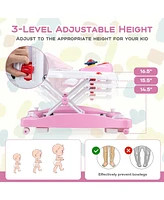 Gouun 6 in 1 Foldable Baby Walker with Adjustable Height