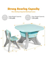 Gouun In/Outdoor 3-Piece Plastic Children Play Table & Chair Set