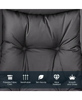 Gouun Modern Polyester Fabric Lazy Chair with Steel Frame and Side Pocket