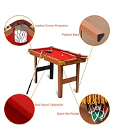 Gouun 48 Inch Mini Table Top Pool Table Game Billiard Set