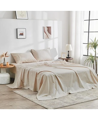Doz by Sijo Doz 100% Gots Certified Organic Percale Cotton Sheet Set, Hotel Crisp Cool, Breathable