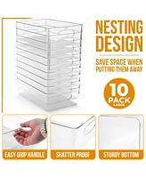Sorbus 10 Pack Large Clear Plastic Storage Bins with Handle
