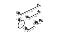 Slickblue Bathroom Hardware Set, 6-Piece Towel Bar Set Thickened Space Aluminum