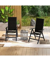Gymax Set of 2 Patio Folding Chairs Lightweight Outdoor Dining Chairs w/ Padded Seat