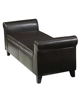 50” Armed Storage Bench,Upholstered Ottoman for Bedroom,Living Room, or Entryway-The Pop Home