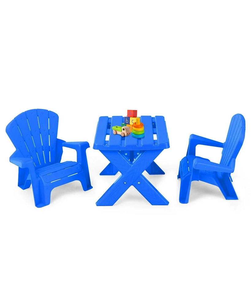 Gouun 3-Piece Plastic Children Play Table Chair Set