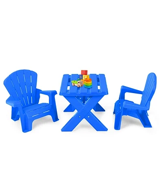 Gouun 3-Piece Plastic Children Play Table Chair Set