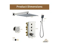 Casainc 12 Inch Wall Mounted Square Handheld Shower Set