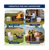 SereneLife 20-Liter Outdoor Portable Toilet with Detachable Waste Tank