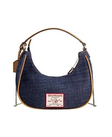 True Religion Licensed Denim Handbag with Chain Strap