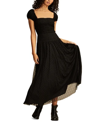 Lucky Brand Women's Mesh Polka Dot Dress