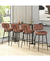 Gouun Set of 2 Bar Stools with Padded Seat and Footrest for Kitchen Island