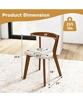 Gouun Wood Dining Chair Set of 2 with Padded Seat and Curved Back