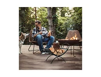 Gouun 19 Inch Folding Fireplace Log Rack with Convenient Handle