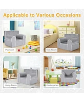 Gouun Upholstered Kids Sofa with Velvet Fabric and High-Quality Sponge