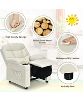 Gouun Kids Recliner Chair with Cup Holder and Footrest for Children