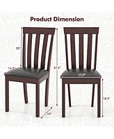 Gouun Dining Chair Set of 2 Upholstered Wooden Kitchen Chairs with Padded Seat and Rubber Wood Frame