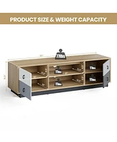 Gouun Modern 55 Inch Tv Stand with 2 Storage Cabinets for TVs up to 60 Inch