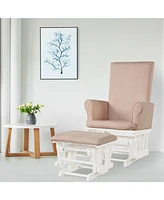 Gouun Baby Nursery Relax Rocker Rocking Chair Glider and Ottoman Cushion Set