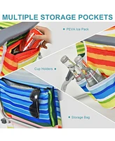 Gouun 2-Pack Folding Backpack Beach Chair 5-Position Outdoor Reclining Chairs with Pillow