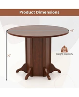 Gouun Round Dining Table with Pedestal Base for 4-6 People