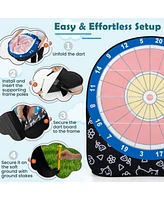Gouun Large Dart Board for Kids with 4 Kick Balls