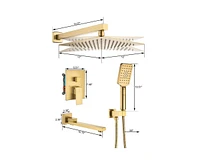 Casainc Built-In Shower Faucet System with 3-way Diverter Pressure-balanced Valve Included