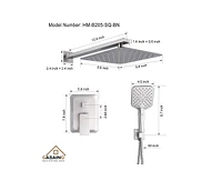 Casainc Inch Wall Mounted Square Shower System Set with Handheld Spray