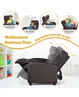 Gouun Ergonomic Pu Leather Kids Recliner Lounge Sofa for 3-12 Age Group