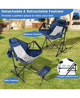 Gouun Hammock Camping Chair with Retractable Footrest and Carrying Bag