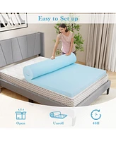 Gouun 3 Inch Gel-Infused Memory Foam Mattress Topper with Removable Cover-Full Size