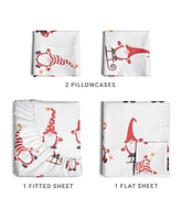 Cgk Unlimited Christmas 4 Piece Microfiber Sheet Set (Queen