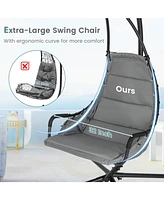 Gouun Hanging Chair with Stand and Extra Large Padded Seat