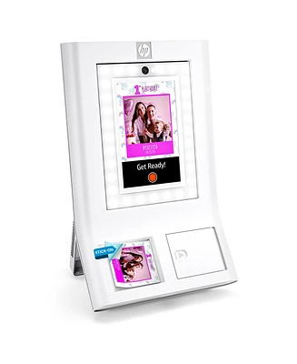 Hp Sprocket Photobooth 3" x 4" Color Photo Printer with Touch Screen, Led Ring Light, Wi-Fi & More!