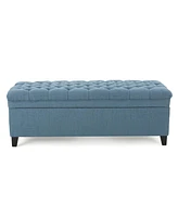 The Pop Home Button-Tufted Storage Ottoman with Soft-Close Lid, for Bedroom, Living Room, Entryway-The