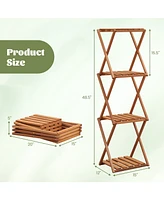 Gouun 4-Tier Folding Plant Rack and Free Standing Shoe Rack