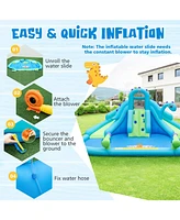 Gouun Inflatable Water Slide with Dual Slides and Large Splash Pool (Without Blower)