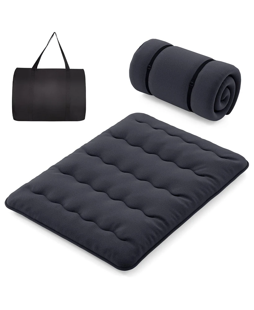 Gouun Futon Mattress with Washable Cover and Foldable Mat-Queen Size