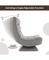 Gouun 5-Level Adjustable 360° Swivel Floor Chair with Massage Pillow
