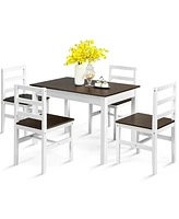 Gouun 5 Pieces Solid Wood Compact Kitchen Dining Set