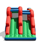 Gymax Inflatable Double Slide Bounce House Bouncy Castle w/ 480W Blower