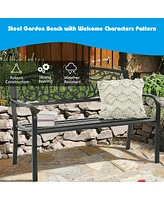 Gouun Outdoor Furniture Steel Frame Porch Garden Bench