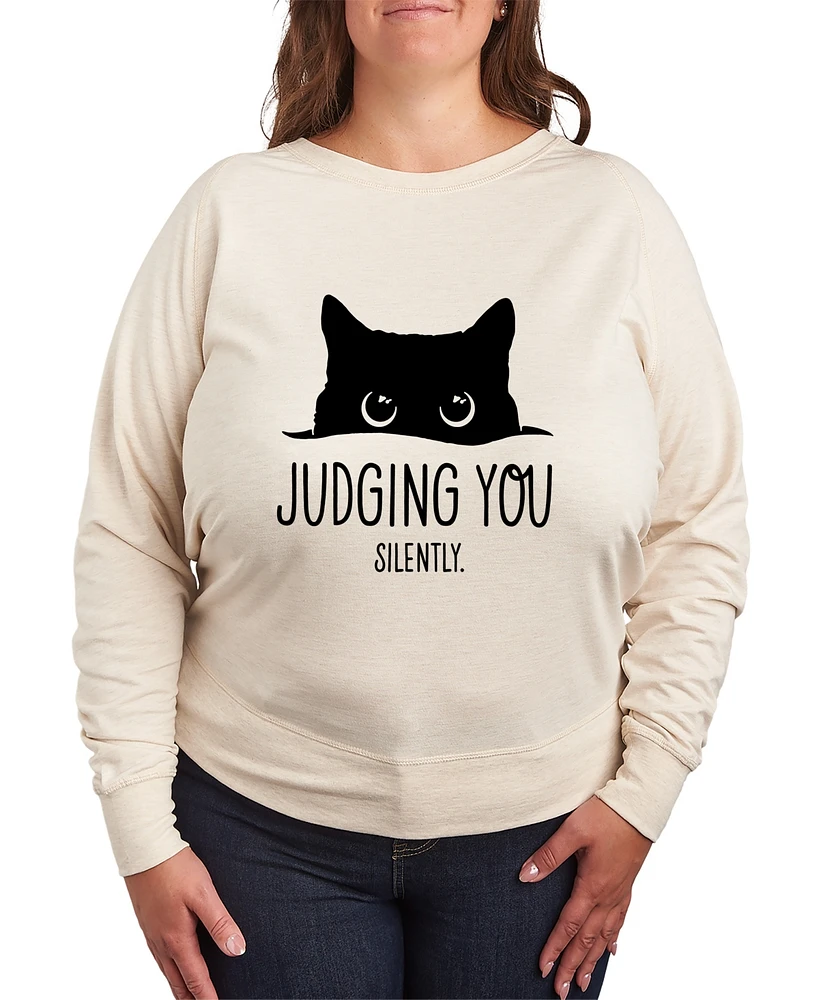 Hybrid Apparel Plus Trendy Judging You Graphic Pullover Top