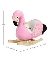 Happy Trails Flamingo Plush Rocking Horse