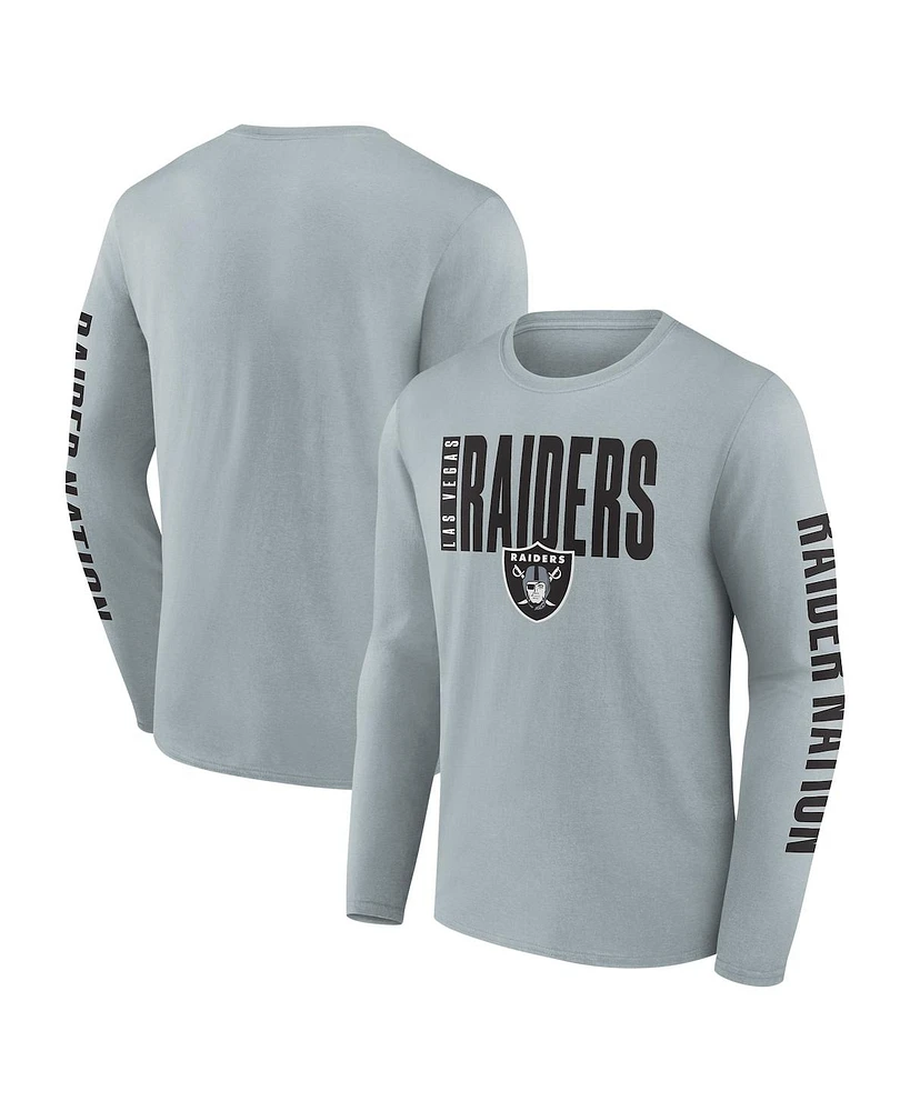 Fanatics Men's Gray Las Vegas Raiders Vision Long Sleeve T-Shirt