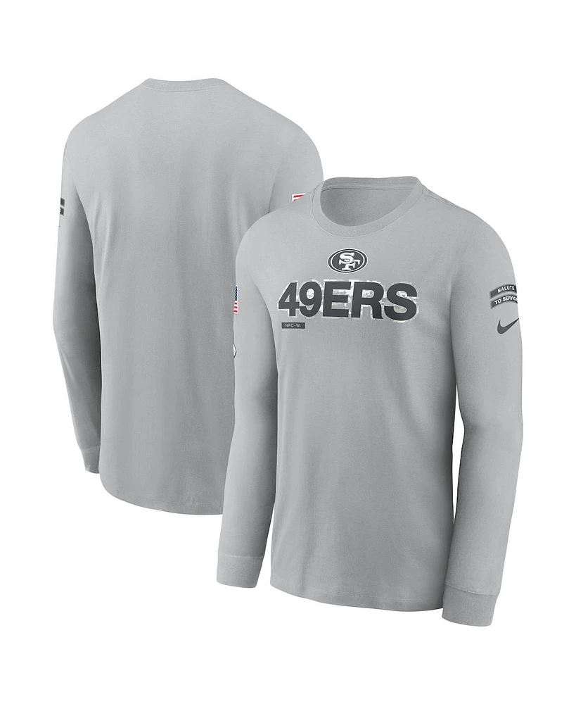 Nike Men's Gray San Francisco 49ers 2024 Salute To Service Long Sleeve T-Shirt