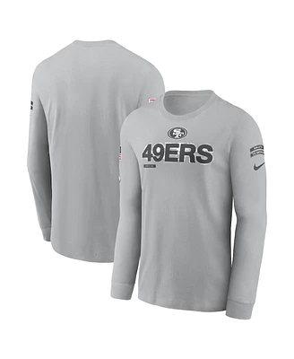 Nike Men's Gray San Francisco 49ers 2024 Salute To Service Long Sleeve T-Shirt