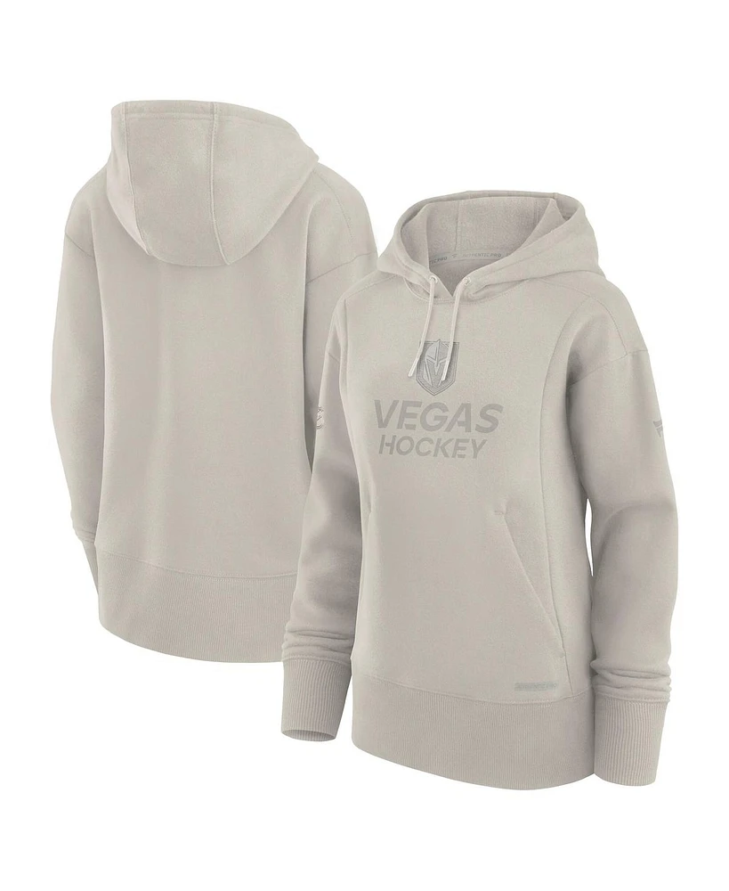 Fanatics Women's Cream Vegas Golden Knights Authentic Pro Road Pullover Hoodie