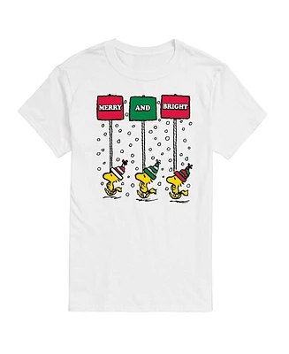 Airwaves Men's Peanuts Merry and Bright Short Sleeve Tee